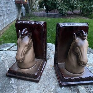 Ceramic horse bookends